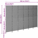 vidaXL Szobaelválasztó Bézs 292 x 180 cm polirattan