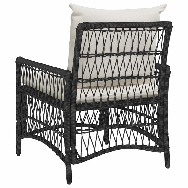 vidaXL Kerti Szék Fekete 60 x 70 x 78cm polirattan