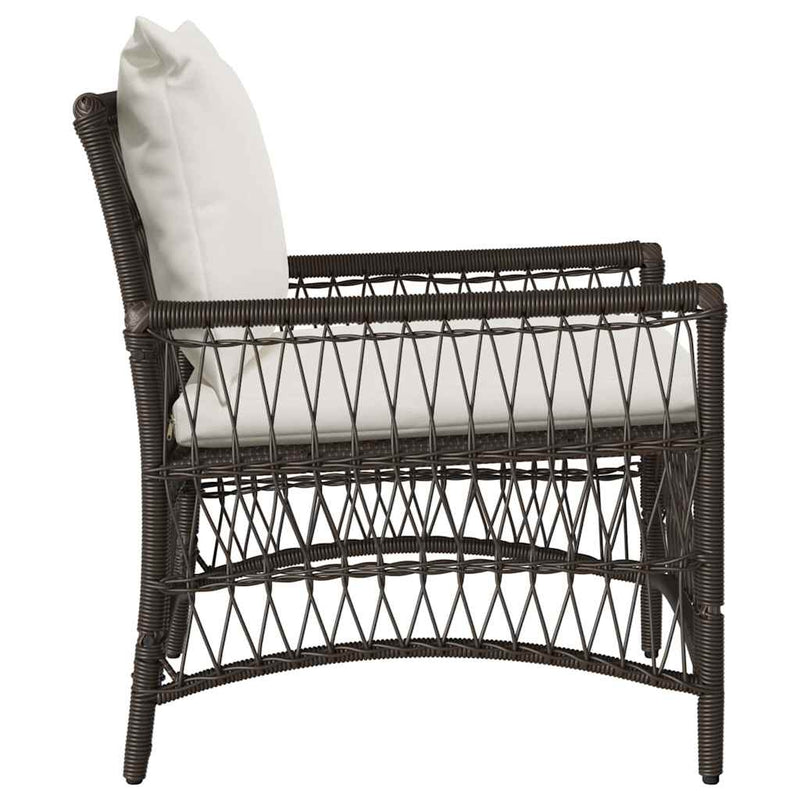 vidaXL Kerti Szék Barna 60 x 70 x 78cm polirattan