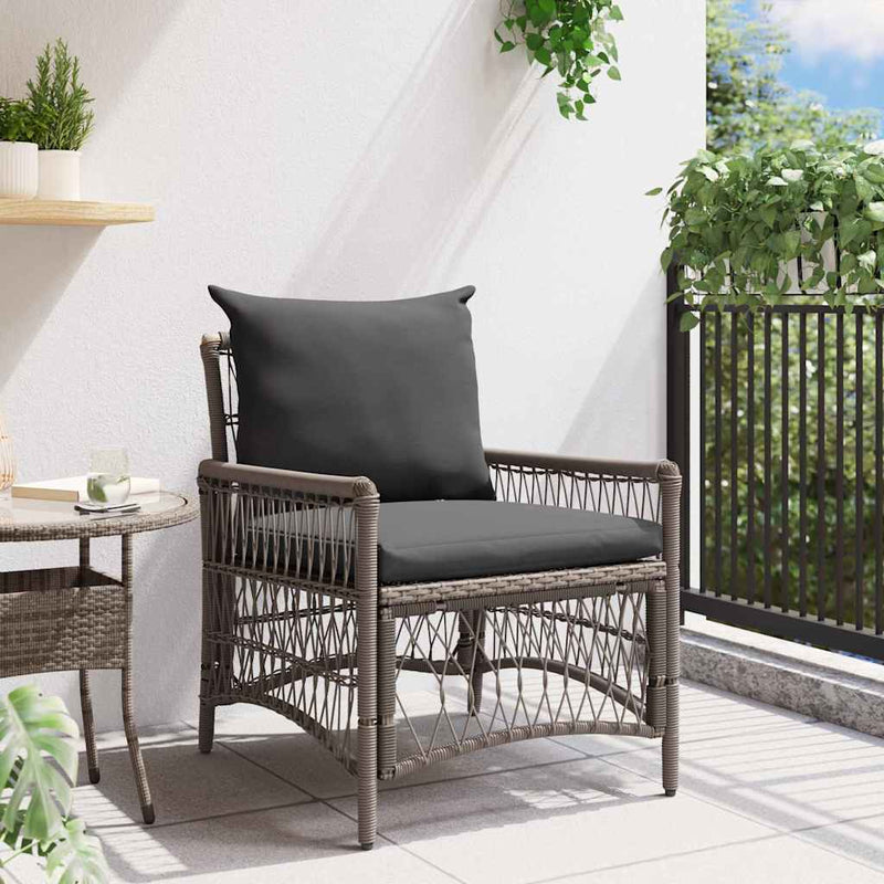 vidaXL Kerti Szék Szürke 60 x 70 x 78cm polirattan
