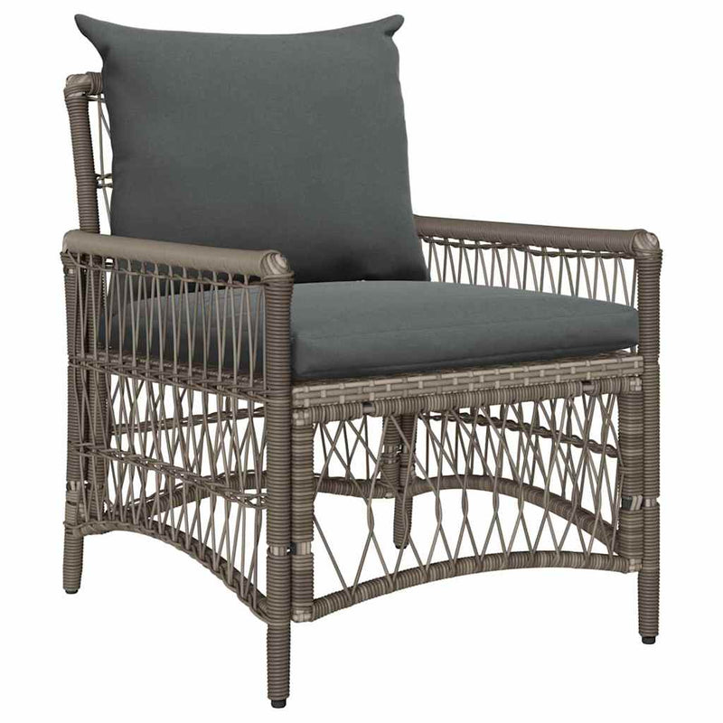 vidaXL Kerti Szék Szürke 60 x 70 x 78cm polirattan