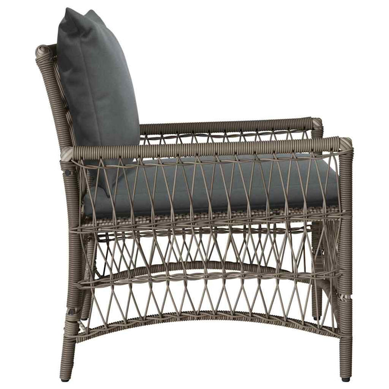 vidaXL Kerti Szék Szürke 60 x 70 x 78cm polirattan