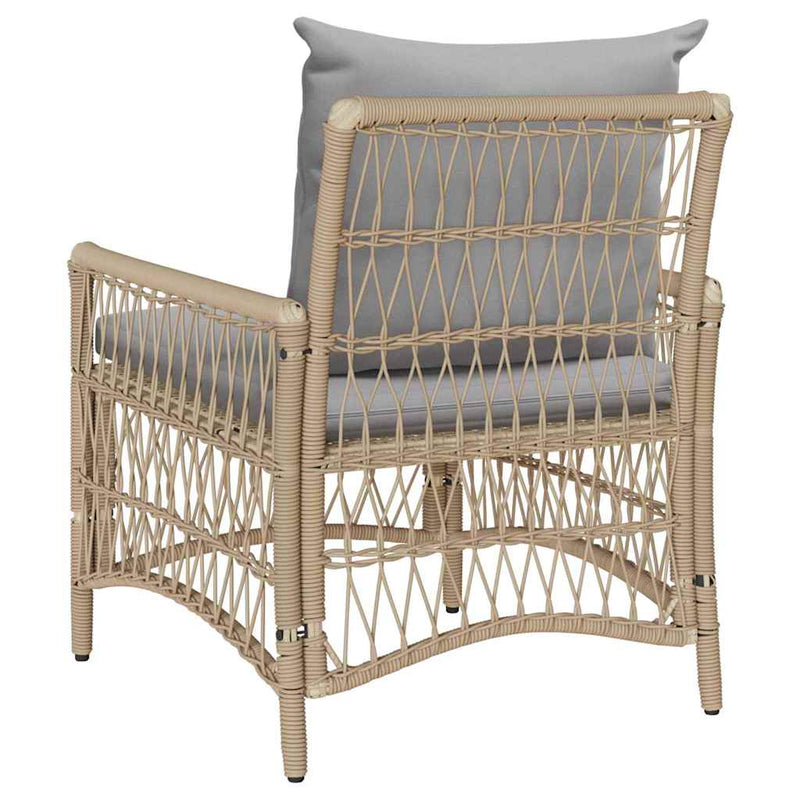 vidaXL Kerti Szék Bézs 60 x 70 x 78cm polirattan