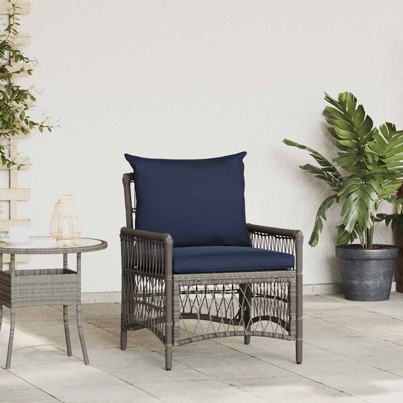 vidaXL Kerti Szék Szürke 60 x 70 x 78cm polirattan