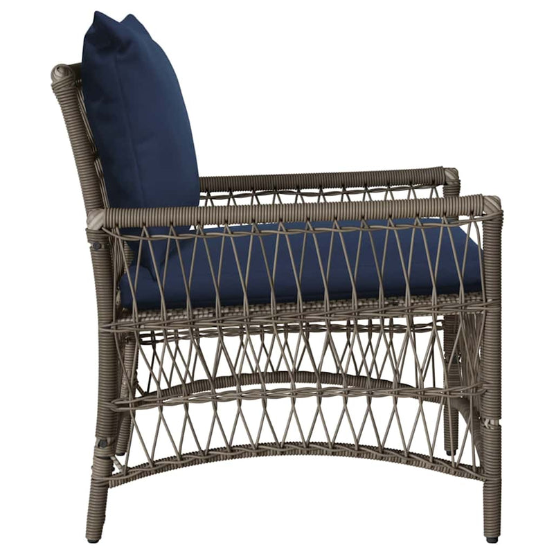 vidaXL Kerti Szék Szürke 60 x 70 x 78cm polirattan