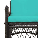 vidaXL Kerti Szék Fekete 60 x 70 x 78cm polirattan