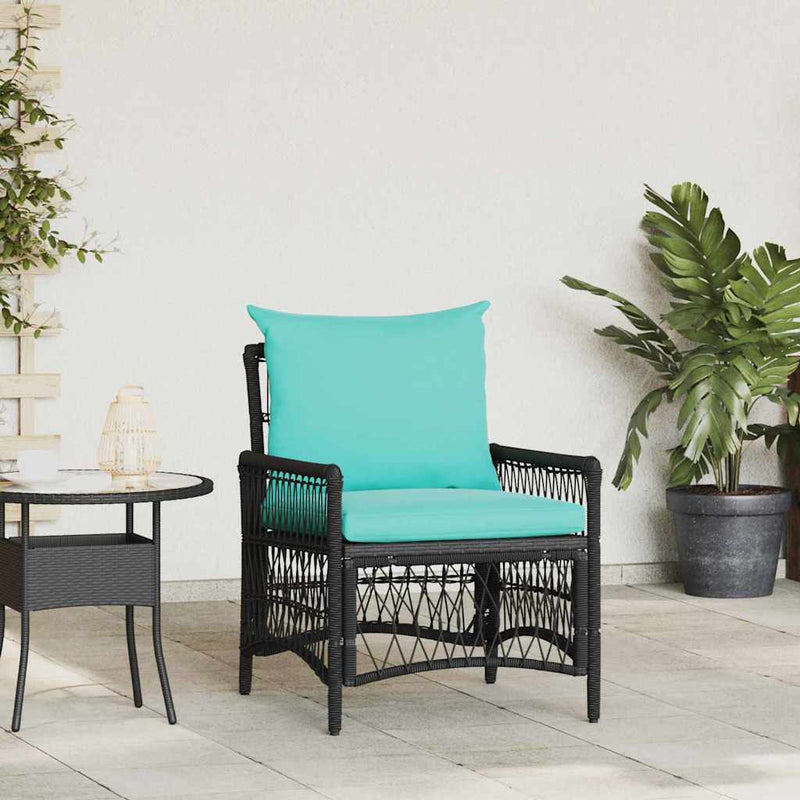 vidaXL Kerti Szék Fekete 60 x 70 x 78cm polirattan