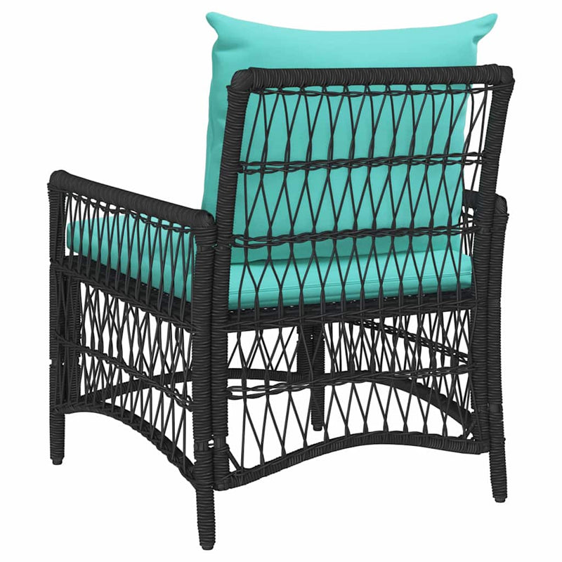 vidaXL Kerti Szék Fekete 60 x 70 x 78cm polirattan