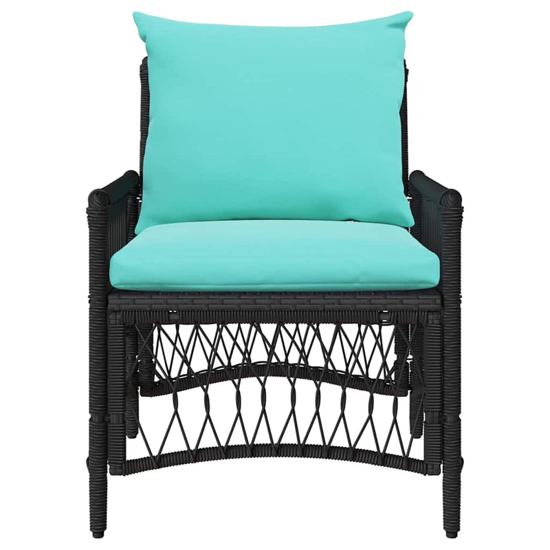 vidaXL Kerti Szék Fekete 60 x 70 x 78cm polirattan