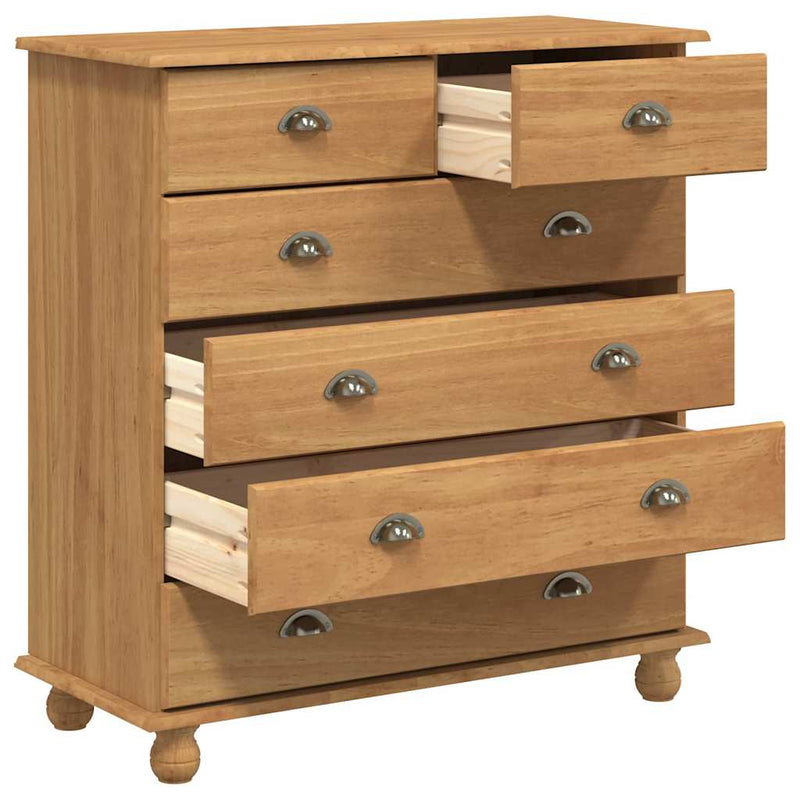 vidaXL Fiókos Szekrény fiókkal Barna 91 x 40 x 95.5 cm Tömör fenyőfa