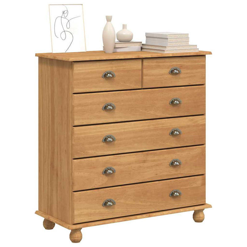 vidaXL Fiókos Szekrény fiókkal Barna 91 x 40 x 95.5 cm Tömör fenyőfa
