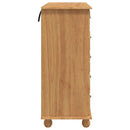 vidaXL Fiókos Szekrény ASKIM Barna 91 x 40 x 95,5 cm Tömör fenyőfa