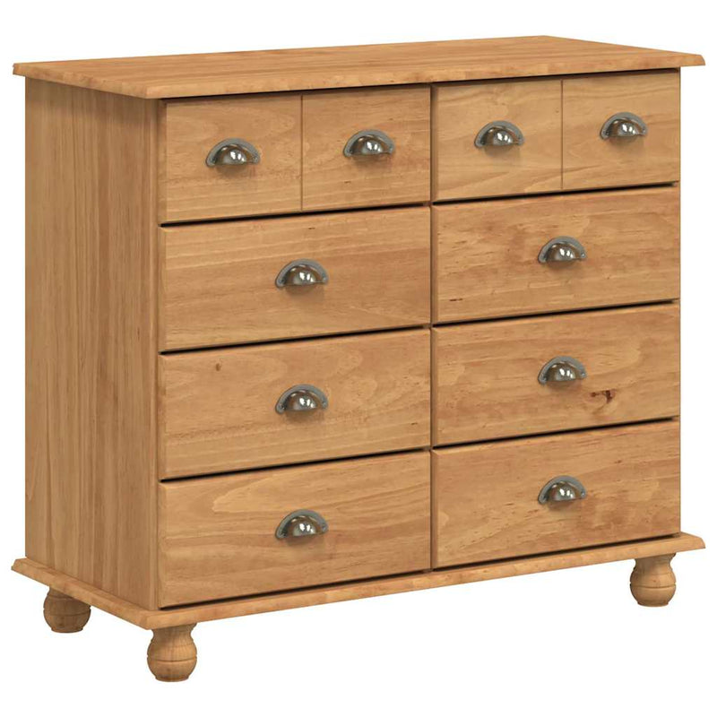 vidaXL Fiókos Szekrény fiókkal Barna 91 x 40 x 79 cm Tömör fenyőfa
