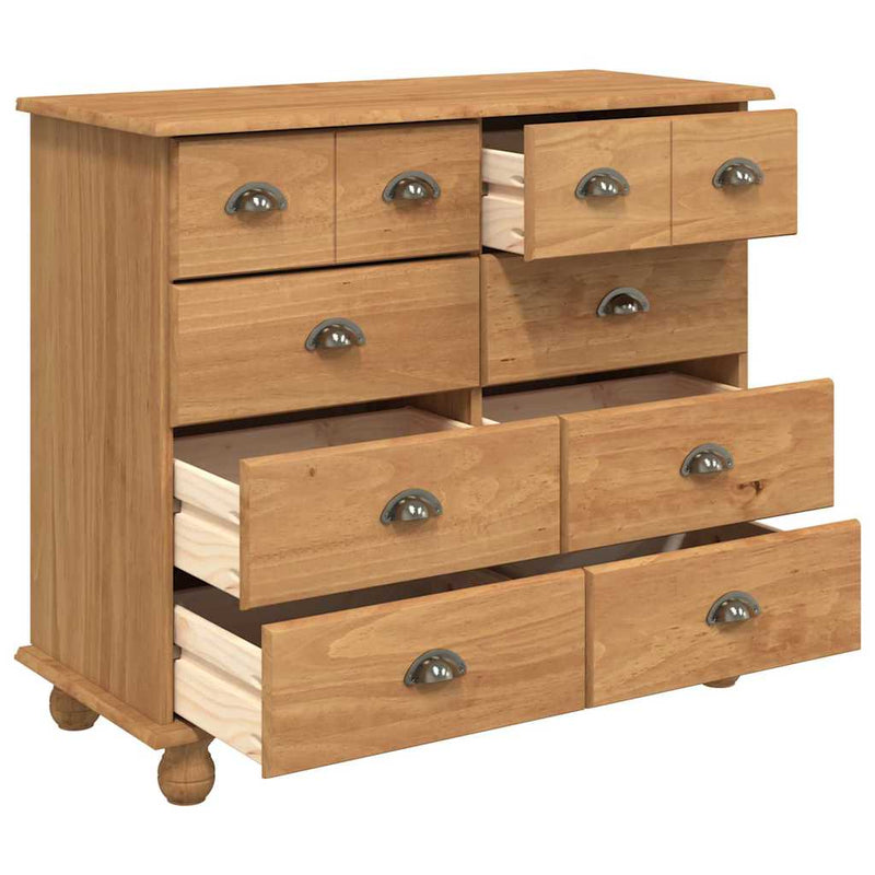 vidaXL Fiókos Szekrény fiókkal Barna 91 x 40 x 79 cm Tömör fenyőfa