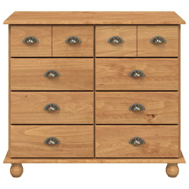 vidaXL Fiókos Szekrény fiókkal Barna 91 x 40 x 79 cm Tömör fenyőfa
