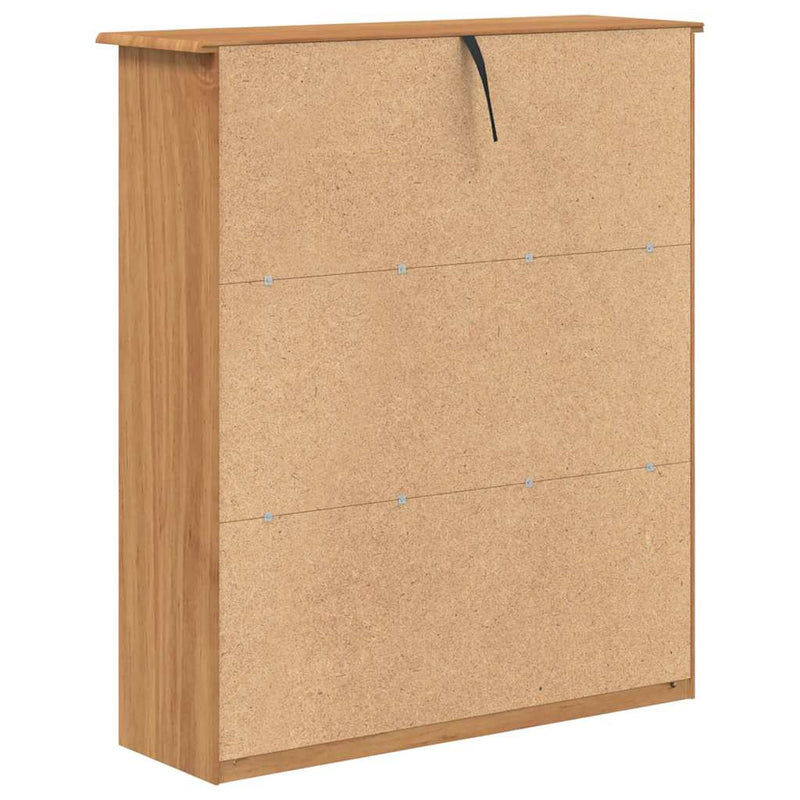 vidaXL Kagy ASKIM Barna 91 x 30 x 104 cm Tömör fenyőfa