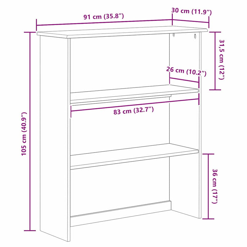 vidaXL Kagy Barna 91 x 30 x 104 cm Tömör fenyőfa