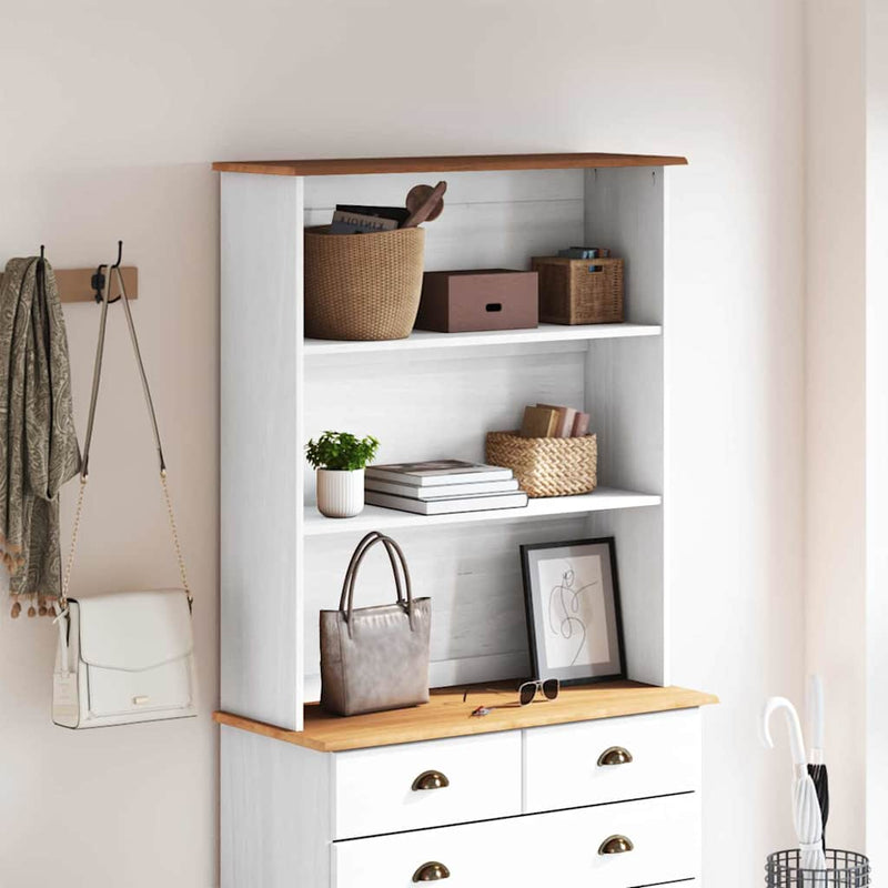 vidaXL Kagy ASKIM Fehér 91 x 30 x 104 cm Tömör fenyőfa