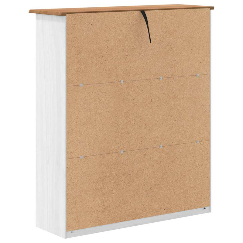 vidaXL Kagy Fehér 91 x 30 x 104 cm Tömör fenyőfa