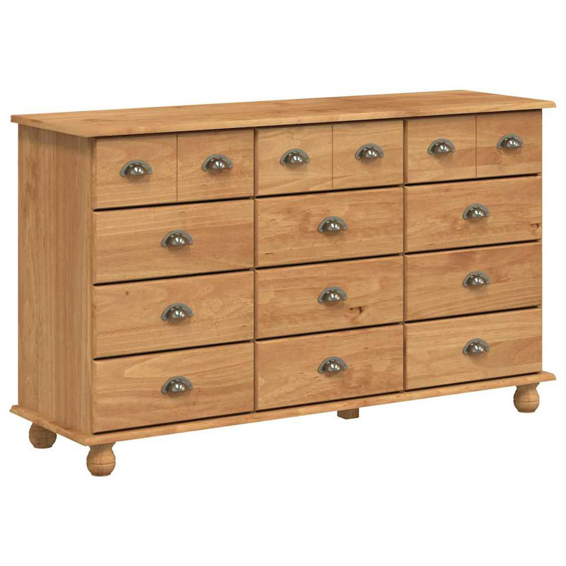 vidaXL Fiókos Szekrény fiókkal Barna 79 x 40 x 133.5 cm Tömör fenyőfa