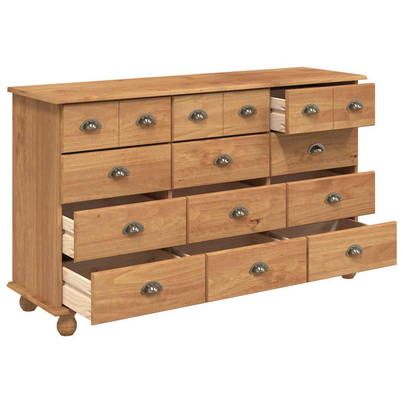 vidaXL Fiókos Szekrény fiókkal Barna 79 x 40 x 133.5 cm Tömör fenyőfa