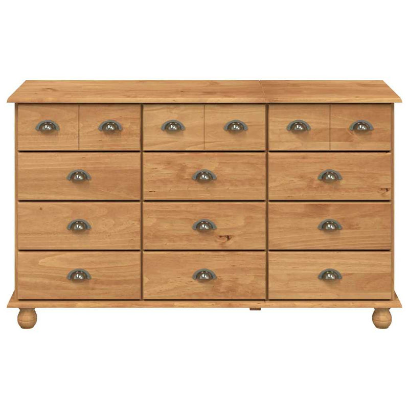 vidaXL Fiókos Szekrény fiókkal Barna 79 x 40 x 133.5 cm Tömör fenyőfa