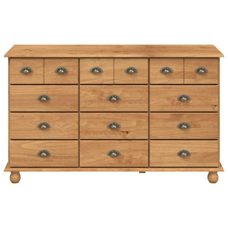 vidaXL Fiókos Szekrény ASKIM Barna 79 x 40 x 133.5 cm Tömör fenyőfa