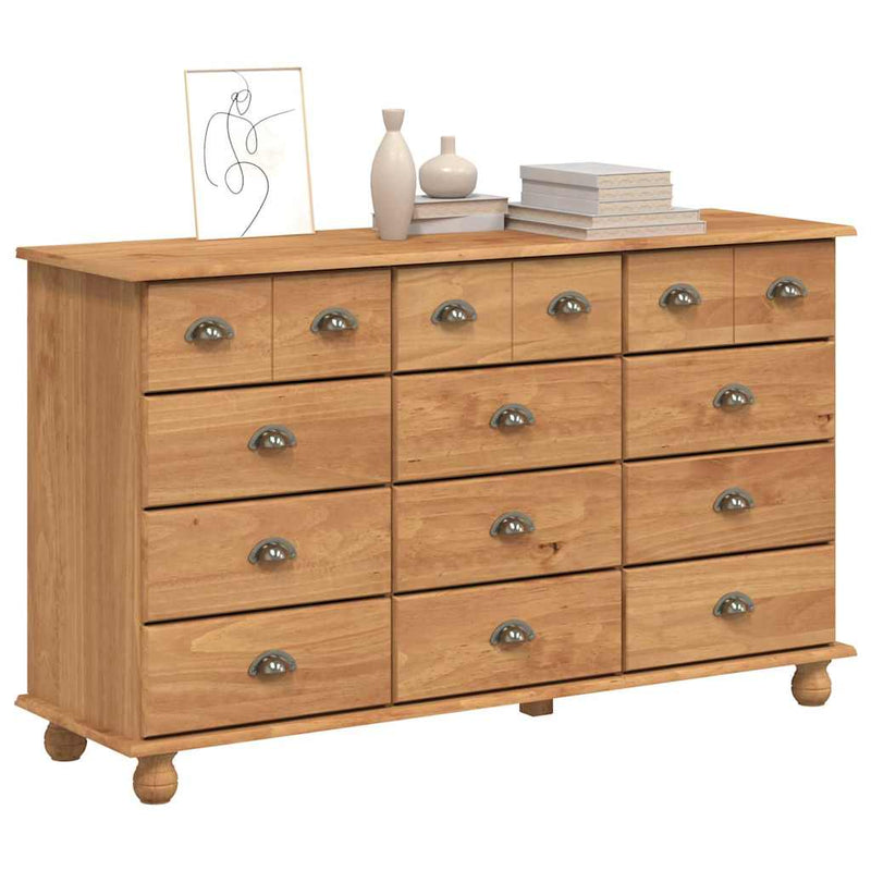 vidaXL Fiókos Szekrény fiókkal Barna 79 x 40 x 133.5 cm Tömör fenyőfa