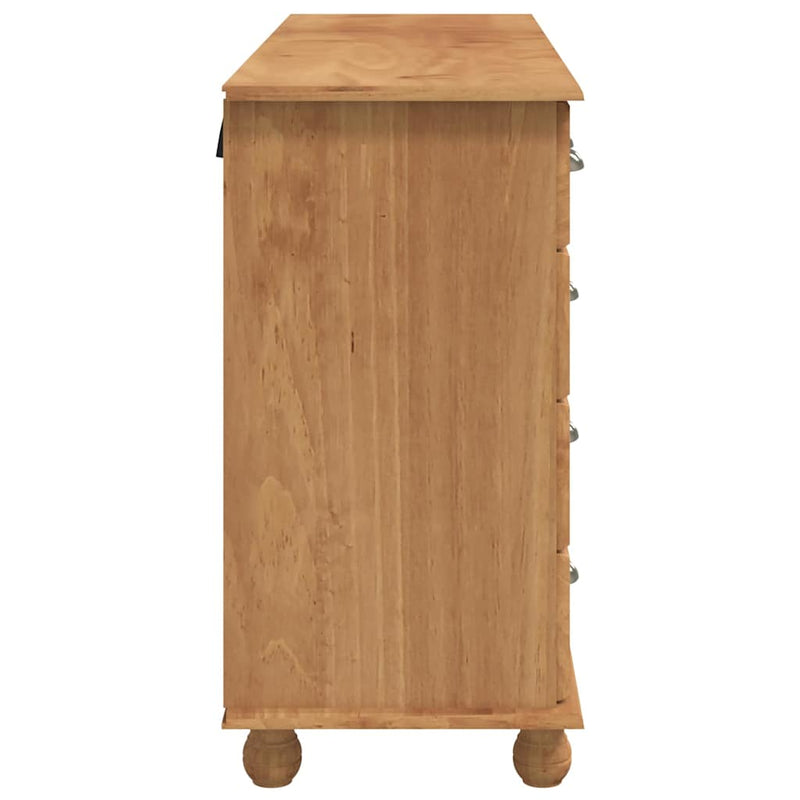 vidaXL Fiókos Szekrény ASKIM Barna 79 x 40 x 133.5 cm Tömör fenyőfa