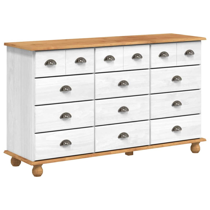 vidaXL Fiókos Szekrény fiókkal Fehér 79 x 40 x 133.5 cm Tömör fenyőfa