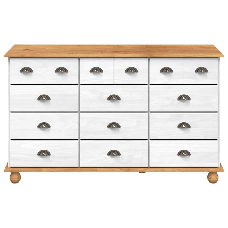 vidaXL Fiókos Szekrény fiókkal Fehér 79 x 40 x 133.5 cm Tömör fenyőfa