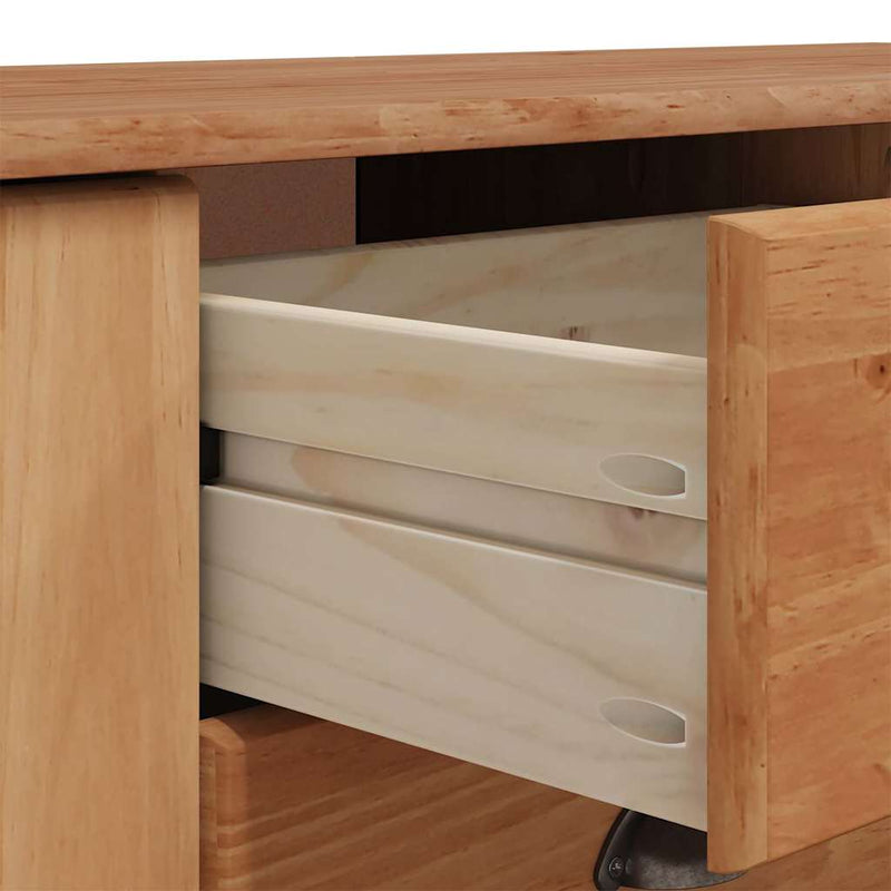 vidaXL Széf fiókkal Barna 133.5 x 40 x 79 cm Tömör fenyőfa