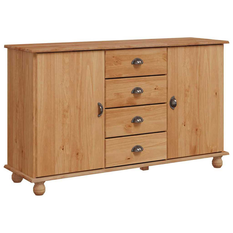 vidaXL Széf fiókkal Barna 133.5 x 40 x 79 cm Tömör fenyőfa