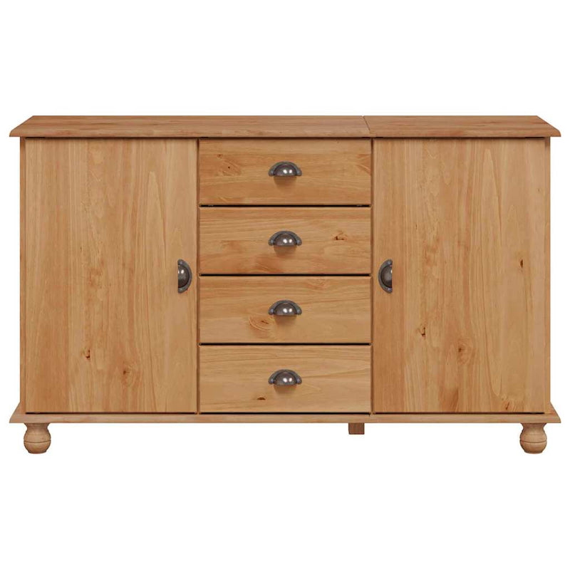vidaXL Széf fiókkal Barna 133.5 x 40 x 79 cm Tömör fenyőfa