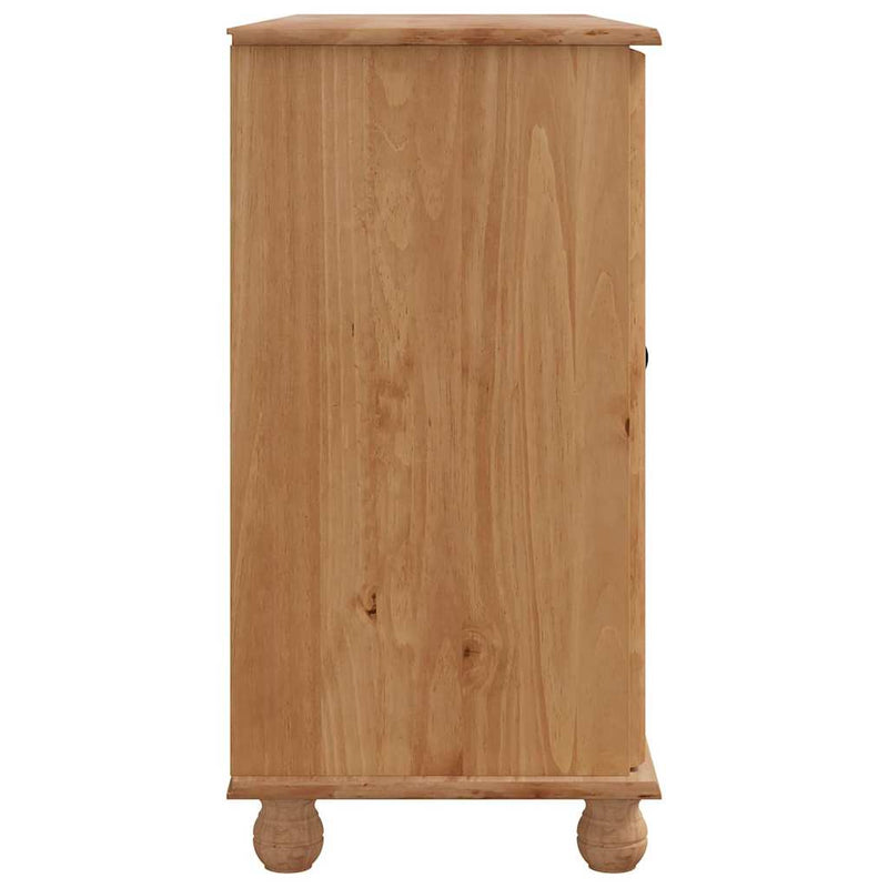 vidaXL Széf fiókkal Barna 133.5 x 40 x 79 cm Tömör fenyőfa