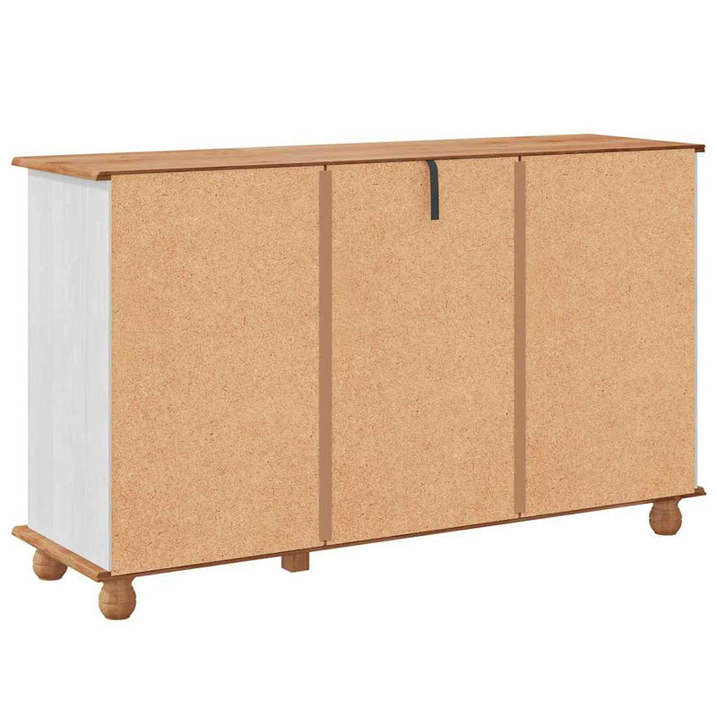 vidaXL Széf fiókkal Fehér 133.5 x 40 x 79 cm Tömör fenyőfa