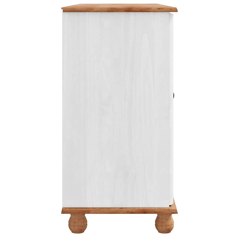 vidaXL Széf fiókkal Fehér 133.5 x 40 x 79 cm Tömör fenyőfa