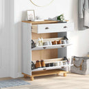 vidaXL Cipőszekrény fiókkal ASKIM Fehér 85 x 35 x 108 cm Tömör fenyőfa