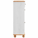 vidaXL Cipőszekrény fiókkal ASKIM Fehér 85 x 35 x 108 cm Tömör fenyőfa