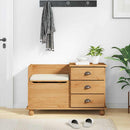 vidaXL Tárolópad fiókkal ASKIM Barna 100 x 39 x 62 cm Tömör fenyőfa