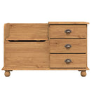 vidaXL Bejárati tárolópad ASKIM Barna 100 x 39 x 62 cm Tömör fenyőfa