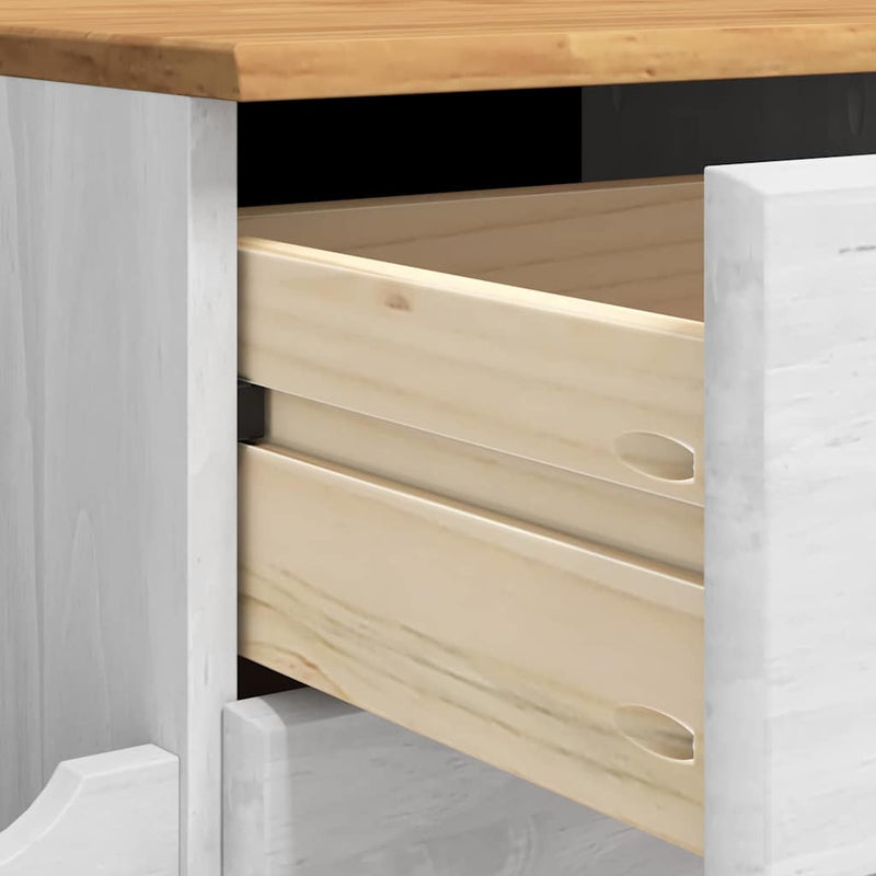 vidaXL Bejárati tárolópad ASKIM Fehér 100 x 39 x 62 cm Tömör fenyőfa