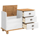 vidaXL Bejárati tárolópad ASKIM Fehér 100 x 39 x 62 cm Tömör fenyőfa