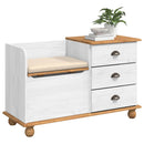 vidaXL Bejárati tárolópad ASKIM Fehér 100 x 39 x 62 cm Tömör fenyőfa