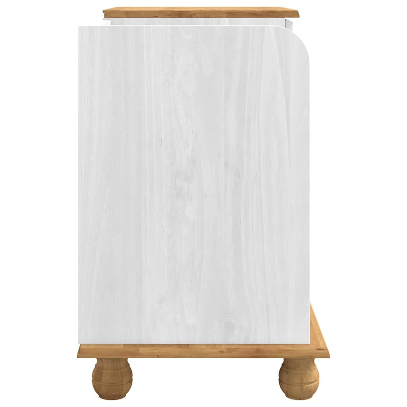 vidaXL Bejárati tárolópad ASKIM Fehér 100 x 39 x 62 cm Tömör fenyőfa