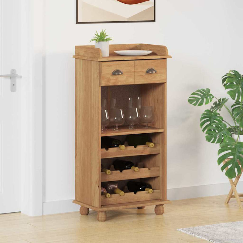 vidaXL Bor szekrény Barna 57 x 37 x 114 cm Tömör fenyőfa