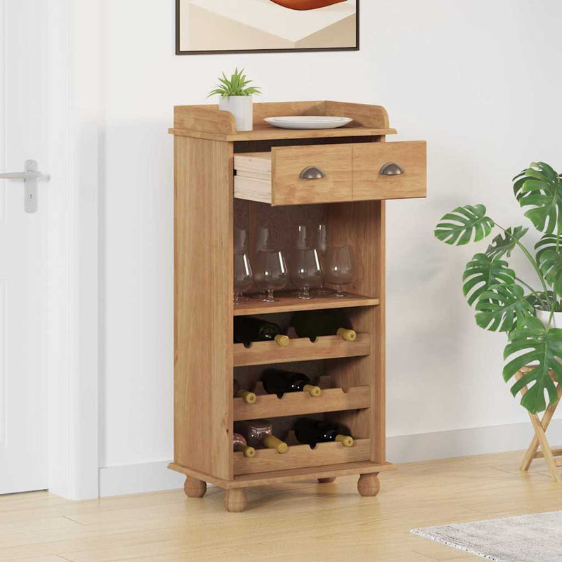 vidaXL Bor szekrény Barna 57 x 37 x 114 cm Tömör fenyőfa