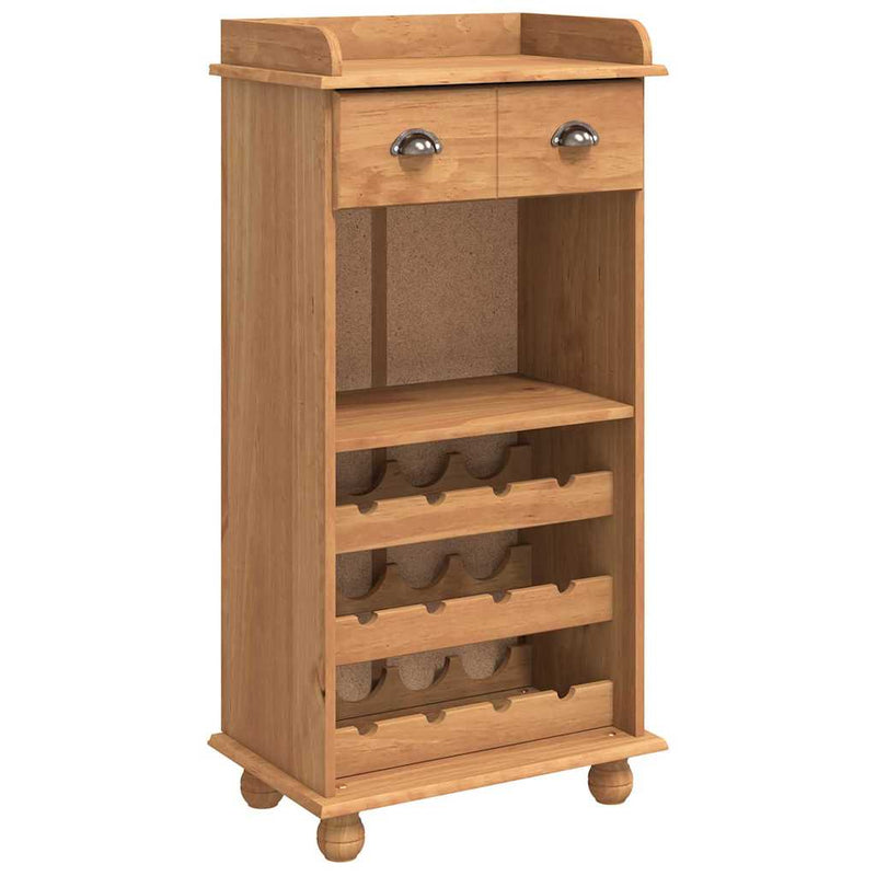 vidaXL Bor szekrény Barna 57 x 37 x 114 cm Tömör fenyőfa