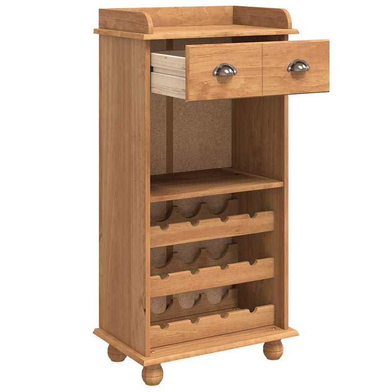 vidaXL Bor szekrény Barna 57 x 37 x 114 cm Tömör fenyőfa