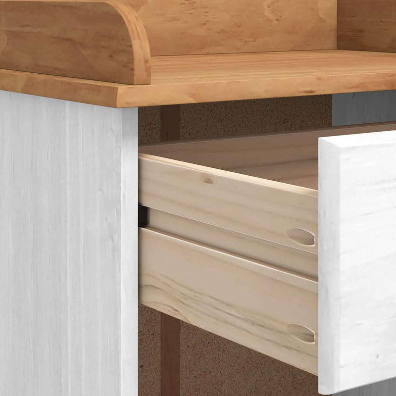 vidaXL Bor szekrény Fehér 57 x 37 x 114 cm Tömör fenyőfa